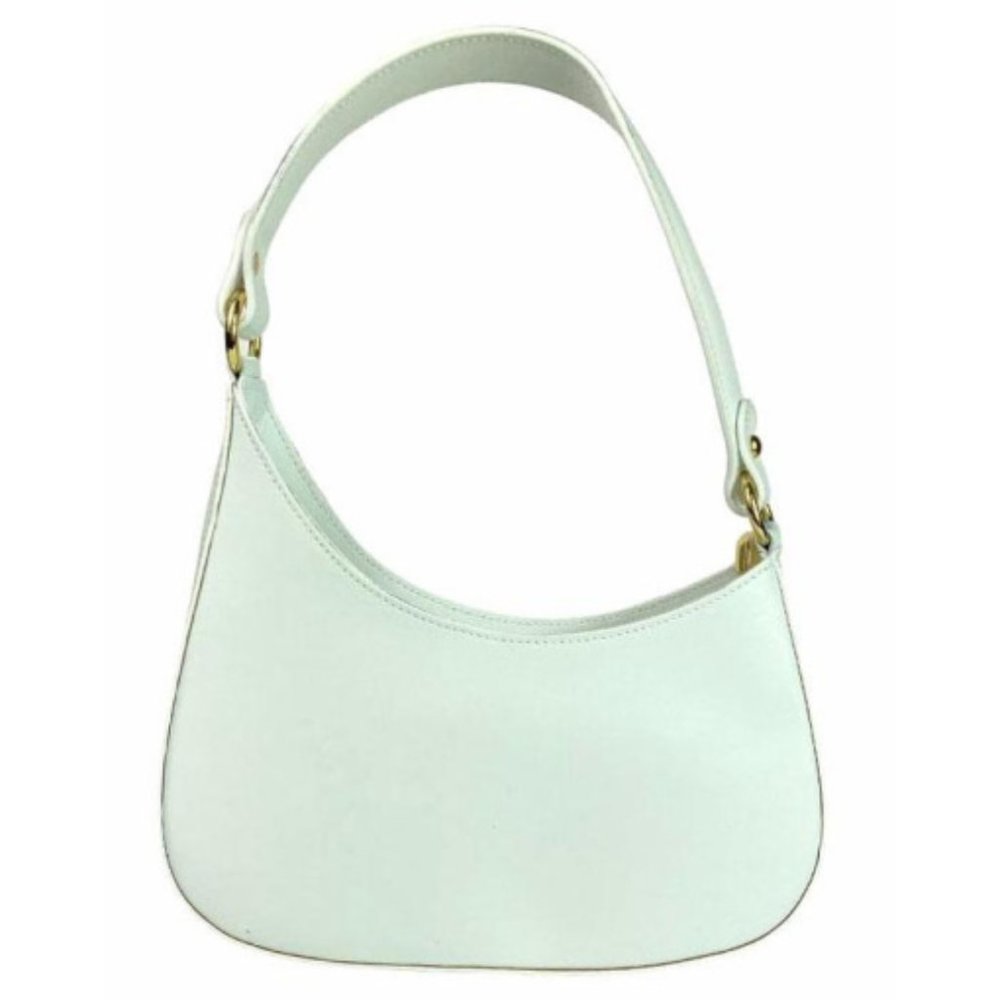 Lala White Leather Shoulder Bag, Luxury Shoulder Bag, Stylish and Functional Bag
